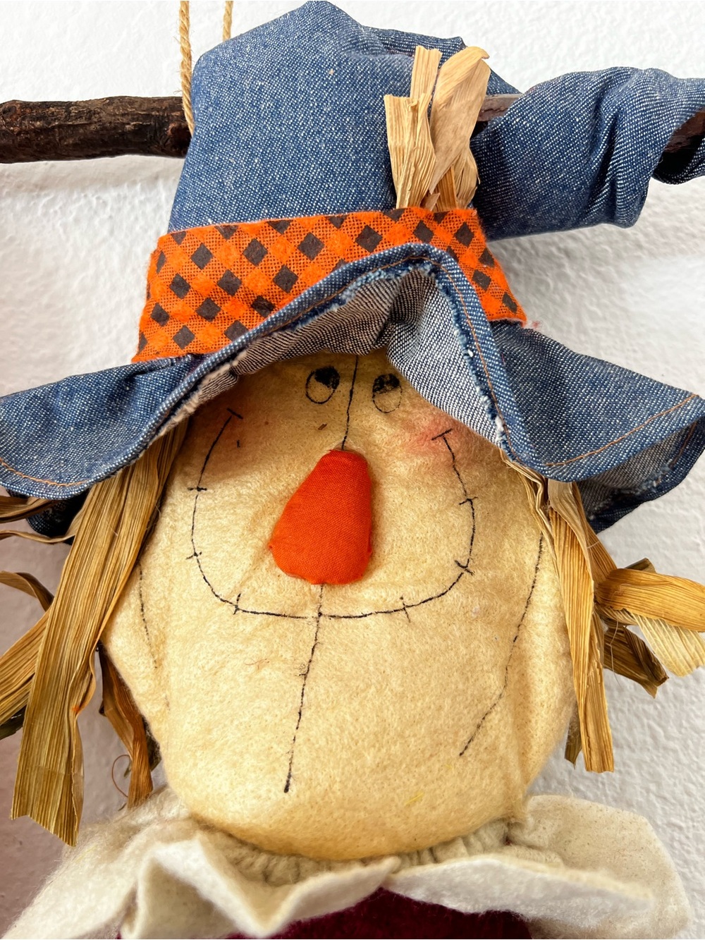 Vintage Lillian Vernon Scarecrow Wall Door Hanger Autumn Fall Decor Cottagecore